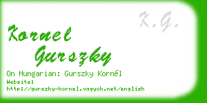 kornel gurszky business card