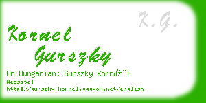 kornel gurszky business card